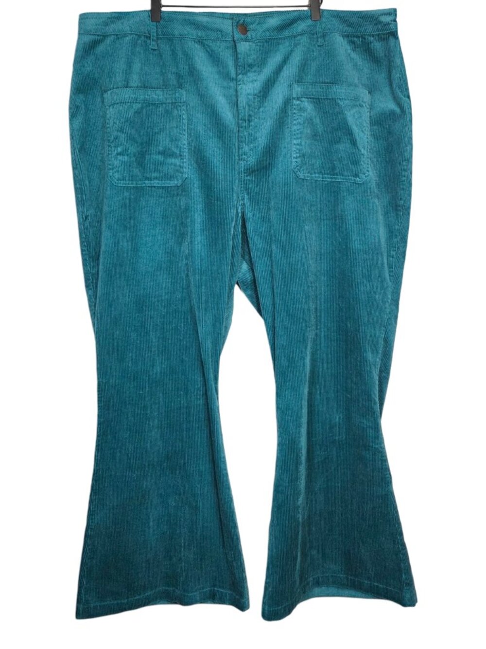 Lucy and Yak Corduroy Ziggy Trousers Organic Cotton Teal Plus Size W46 UK26 US22